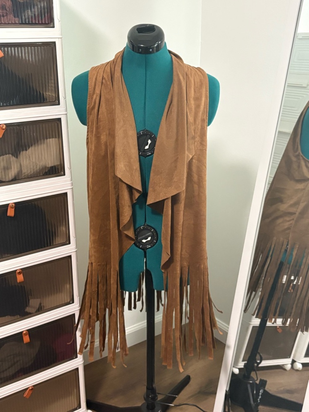 love J Brown Suede-Look Fringe Vest